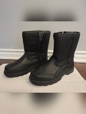 totes Black Plush-Lined Winter Footwear. NWOT Mens Size 8
